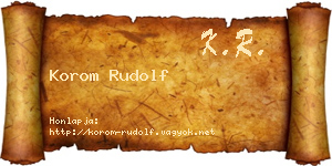 Korom Rudolf névjegykártya